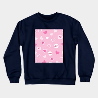 Love Valentines cute hearts in pink background braf design Crewneck Sweatshirt